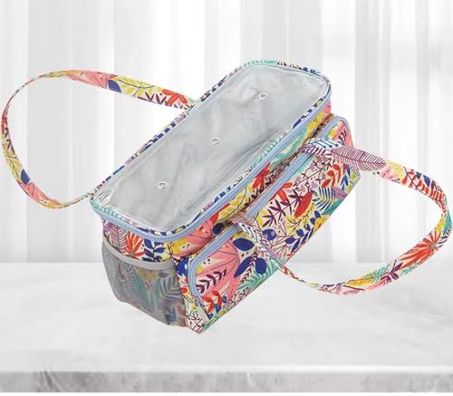 Sac de rangement pour tricot et laine avec poche pour ranger et organiser le fil, la laine, les aiguilles, les crochets (bleu) – vue 4