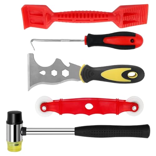 窓用グラジングツールキット | レザーストリッププレスホイールガスケットフック - 5点セット DIY リフォーム 修理 取付 アクセサリー ガラス交換 シーラント更新 パテ施工