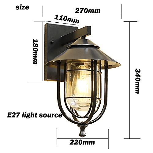 Lampe de Porche Étanche E27 Luminaire Métallique pour Sublimer la Porte d'Entrée et le Jardin - 6