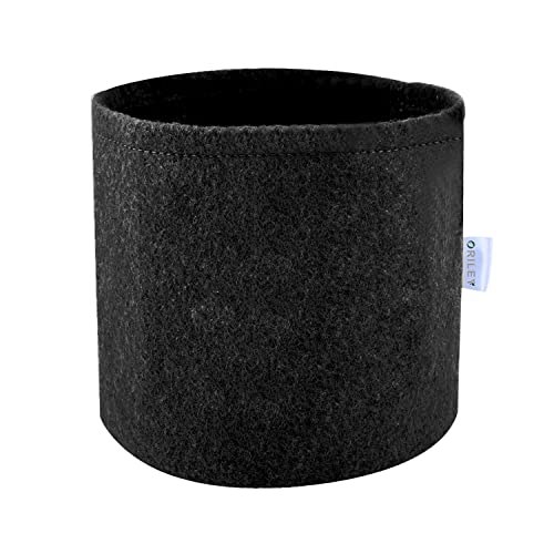 ORILEY Grow Bag Heavy Duty Geo Fabric Plant Pot Lightweight Bags Ideal for Gardening Balcony Terrace (Black, Round, 300 GSM 6 x 6 inch Pack of 5)