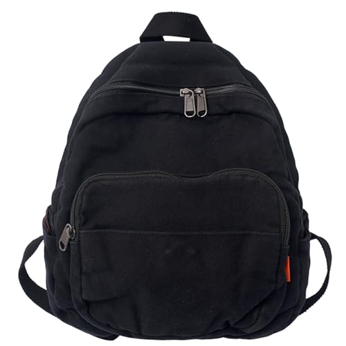 Makukke Rucksack Damen Klein, Canvas Cityrucksack Rucksäcke Daypacks Damen Rucksackhandtaschen Rucksack Für Lässig Schule Travel Wandern Arbeit,Schwarz Rucksack