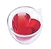Tasse À Café En Verre À Double Paroi Résistante À La Chaleur Creative Sexy Lady/Men Heart Love Shaped Coffee Cup/Mugs For Tea/Milk/Water/Beer-240Ml Mug Heart