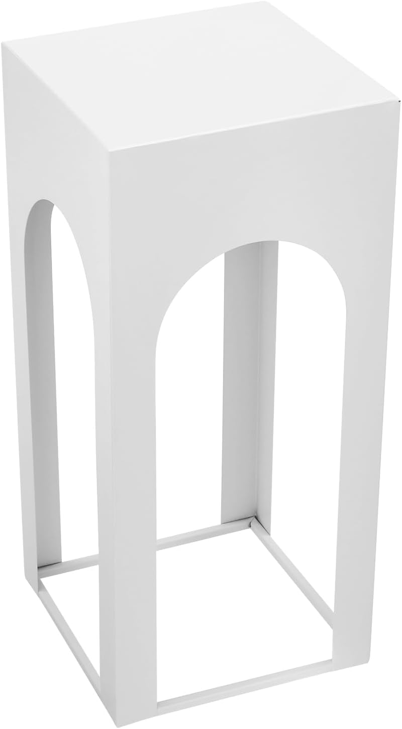 3Pcs Square Pedestal Stands for Party, Metal Display Plinth Pillars, Cake Dessert Table Pillar for Wedding Ceremony Birthday Party Art, White
