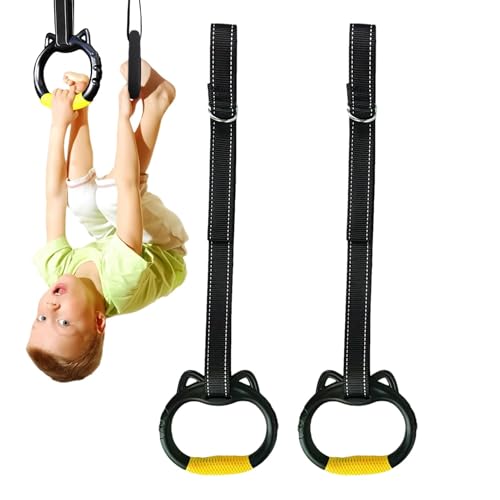 Anillos de trapecio, anillos de barra de trapecio para niños, anillos de gimnasia para barra de dominadas, anillos de gimnasia para niños, anillos de gimnasio antideslizantes para gimnasio en casa,