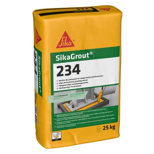 SIKA - Mortier de scellement à réduction de l'empreinte carbone - SikaGrout 234 Gris - Excellente adhérence sur le béton, le mortier et l'acier - 25kg