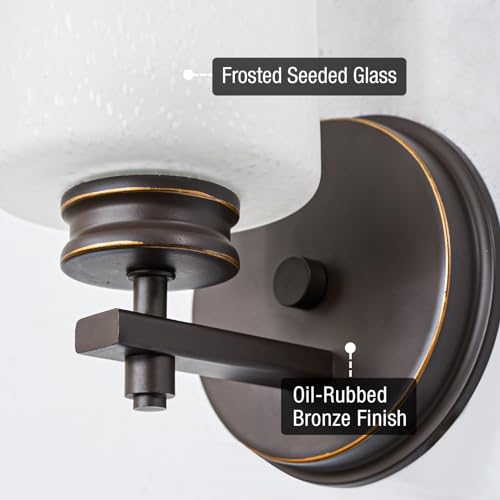 Image of Kira Home Phoebe 8 inch Modern Industrial Wall Sconce for Bathroom Vanity