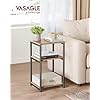 VASAGLE BARNET Collection - Side Table, Small End Table for Living Room, Modern Tall Nightstand, Bedroom, Office, Bathroom, Steel Frame, Camel Brown and Ink Black ULET273B50