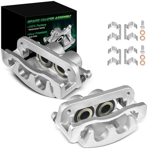 Image of Set of 2 Front Disc Brake Caliper Assembly with Bracket for:-Chevy Tahoe Silverado Suburban, for:-GMC Sierra Yukon XL Savana 1500, for:-Cadillac Escalade XTS, 2008-2020, 18-B4919A 18-B4918A
