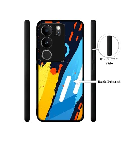 Image of Abstract Stripes Geometric Figures Design Premium 2D Printed Metal Back Case Cover for Vivo V29 5G / V29 Pro 5G