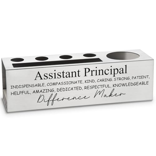 vizuzi Assistant Principal Pencil Holder Stainless Steel Assistant Principal Appreciation Thank You Gifts Week Day Birthday Gifts Office Desk Pen Holder Zgg4