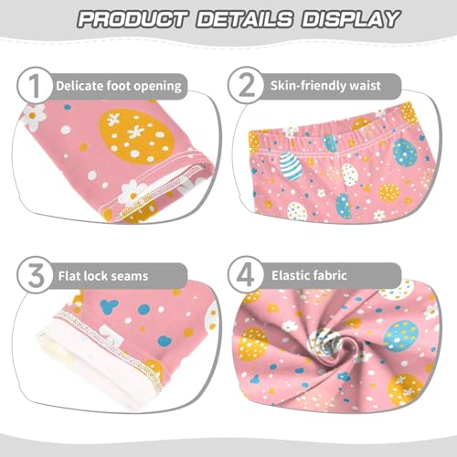 Pastel Easter Egg Flower Girls Leggings Soft Stretch Workout Yoga Dance Pants for Kids Casual Tights3