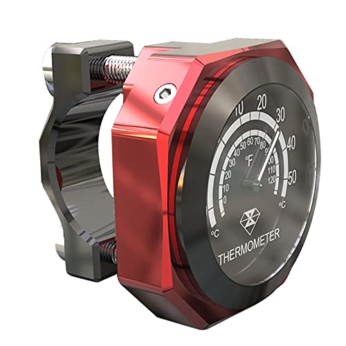 Thermomètre de guidon de moto Riloer rétroéclairé et résistant à l'eau en alliage