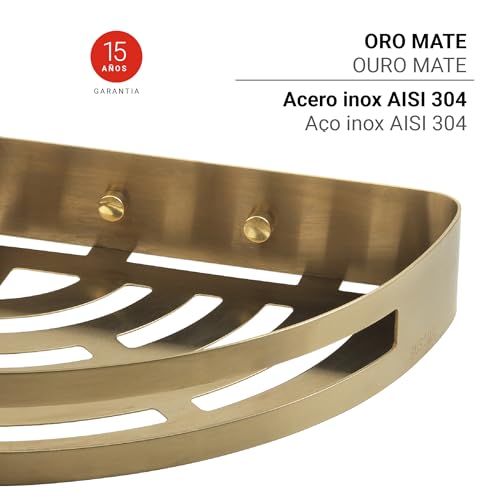 Gedy Nerva Porte-objets d'angle Or mat pour rituel bien-être - 5