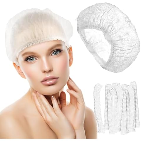 Foyods 50PCS Disposable Hair Nets for Women 18 Inch White Nonwoven Bouffant Caps, Hair Net for Hospital, Spa, Catering, Labs, Salon, Kitchen, Hair Nets for Food Service Workers Cover