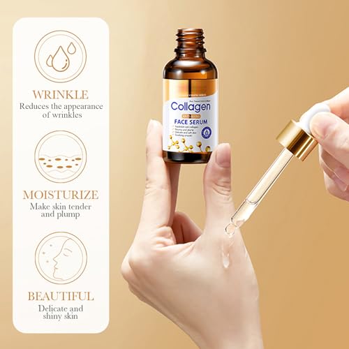 Collagen Skin Care Set, 6Pcs Face Care Sets for Older Women, Firming Skin, Shrink Pores, Smooth Wrinkles, Hydrating Skin Care Set Include Serum Face Cream Eye Cream Toner Cleanser Facial Mask1 - Image 5