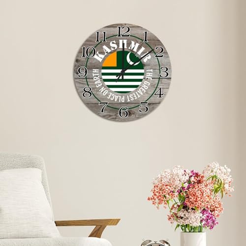 Horloge murale drapeau du Cachemire silencieuse pour décorer sans bruit - 6