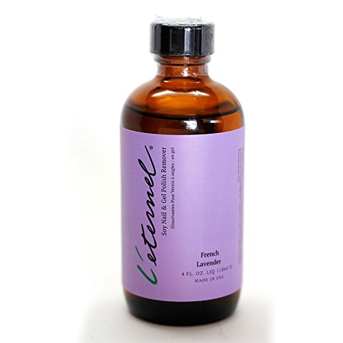 L'eternal Soy Nail and Gel Polish Remover French Lavender with Vitamin A, C & E 4oz Non-acetone