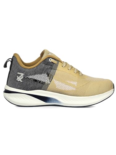 Image of Liberty Leap7x GHD-22 Lacing Sports Running Shoes For Men - Beige, Maroon & Sea Green | Comfortable and Durable Lace-Up Closure - Suitable for Lacing Walking, Gym, Jogging, Outdoor - Cushioned Footbed