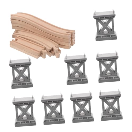 Circuit de train en bois : ponts et supports d'extension pour rails et jouet de construction