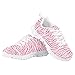 Suobstales Pink Sneakers for Gilrs Size 3 Zebra Stripes Print Breathable Running Tennis Shoe Comfortable Lightweight Kids Shoes School Training Flats Outdoor Walking Athletic Footwear