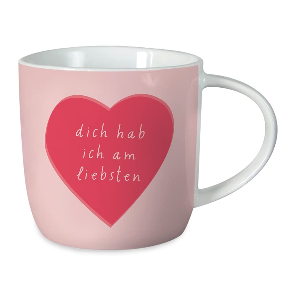 Grafik-Werkstatt Coffee Mug with Saying 300 ml | Porcelain Mug Funny | Dich hab ich am Lieb