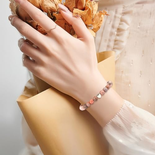 Inspirational Gifts for Her Women Natural Stone Beaded Bracelet Birthday Friendship Gifts Trendy Stuff for Easter Mothers Day Thanksgiving Thank You Teacher2