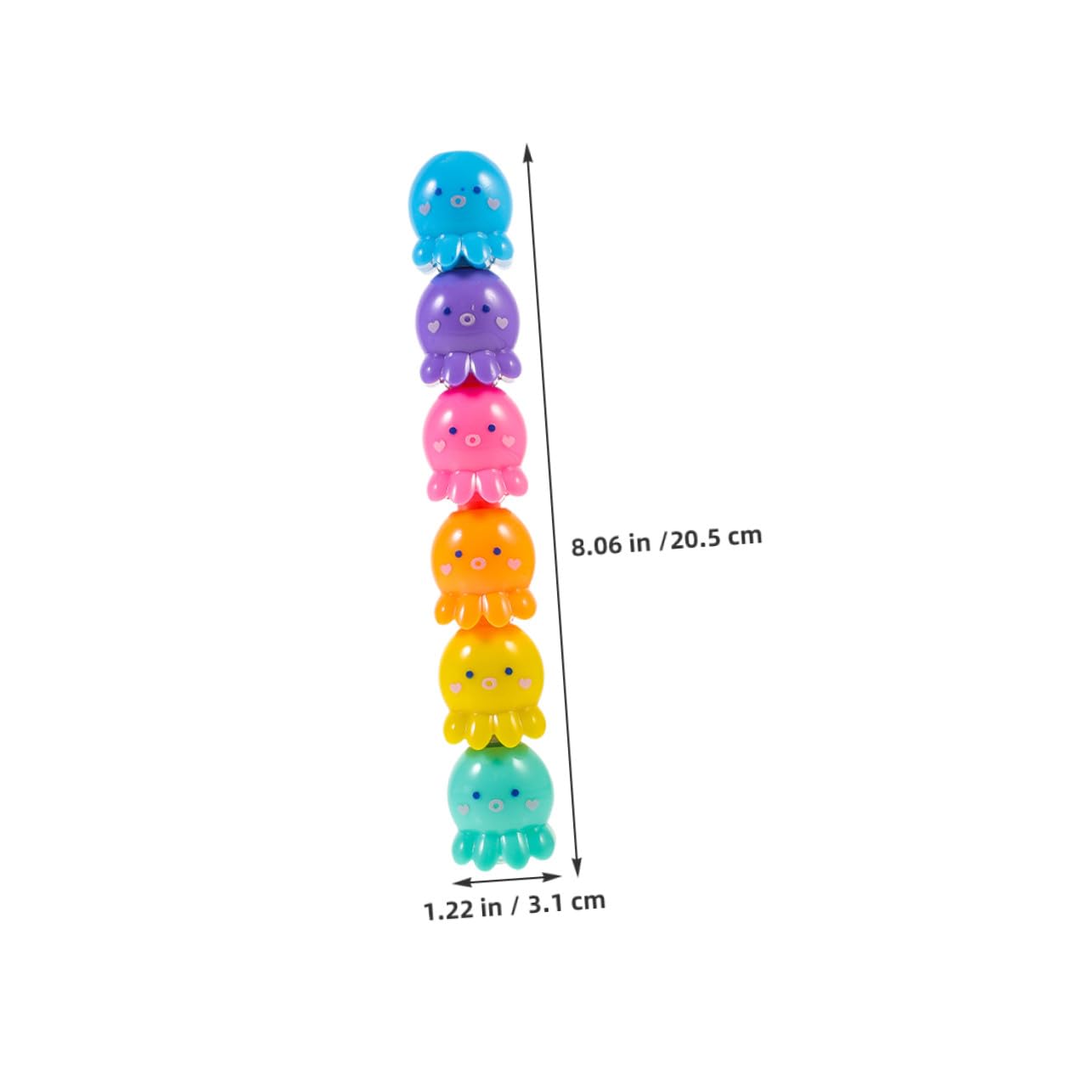 Uonlytech 2 Set Evidenziatori Fluorescenti Polpo Impilabili Penne Colorate Mini per Studenti e Progetti Creativi Scrittura Materiale Cancelleria per Pittura DIY
