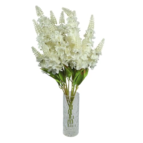 Image of Reiki Crystal Products Artificial White Snapdragon Flower -1 Stick with 7 Branches | Real Touch Faux Blooms for Home Decor, Bedroom, Living Room, Table, Balcony, Office & Weddings (Without Vase Pot)