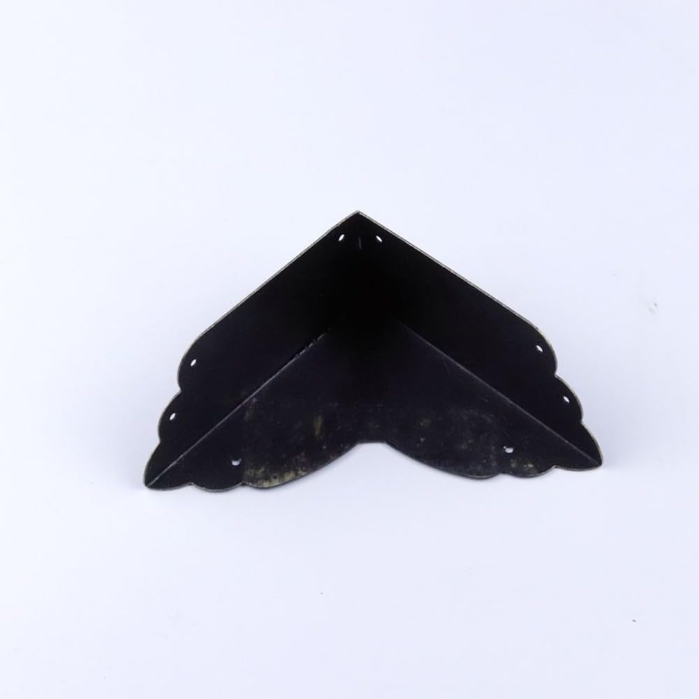 4 Pack Bronze Metal Corner Guards, Antique Iron Right Angle Protectors with Screws for Furniture Cabinets Boxes Crates, Vintage Decorative for Edge Covers 71mm