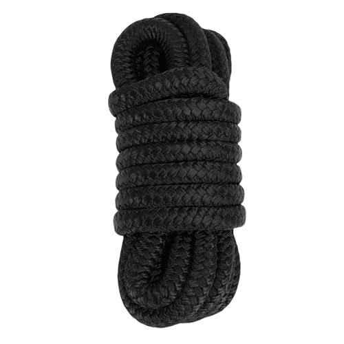 CHICIRIS 2 Cabos de Amarre para Barcos, Cuerda de Nailon de Doble Tejido de 1/2 Pulgada X 15 Pies con Bucle de 12 Pulgadas, para Atracar Veleros Pequeños y Lanchas Rápidas de Alta (Black)