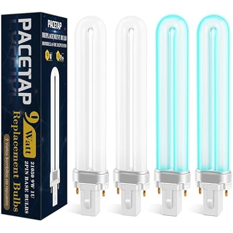 PACETAP 4 Pack 21050 9W U Shape Bulbs Replacement Compatible with DynaTrap Models DT3009, DT3019 and DT3039 Cover