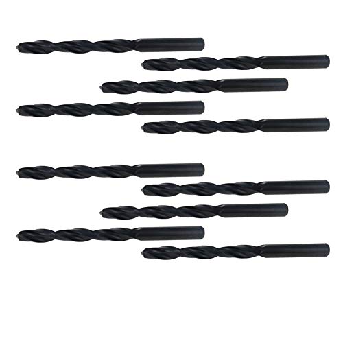 Utoolmart ツイストドリルビット ツイストドリルビット ドリルビット ドリル刃 ストレートシャンク HSS スチールドリルビット ストレートシャンク 丸軸 ドリル9.5mm 10本 穴あけ DIY 電動工具 金属・金工 木工 木材用