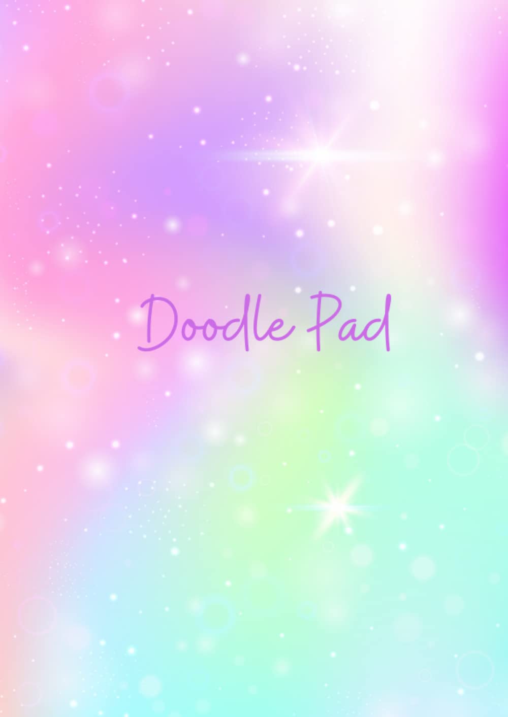 A4 Doodle Pad rainbow pastel colours lined and plain paper