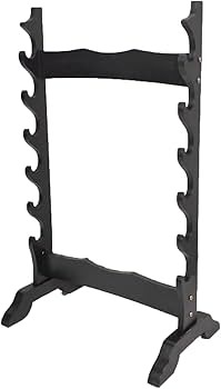 Amazon | 刀台 刀置き 横置き 刀掛け 6本用 鉄製 台座付き 多機能 横