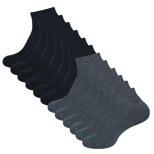 AJ DEZINES 6 Pack Mens Ankle Socks Cushioned Low Cut Athletic Sports Breathable Casual Socks