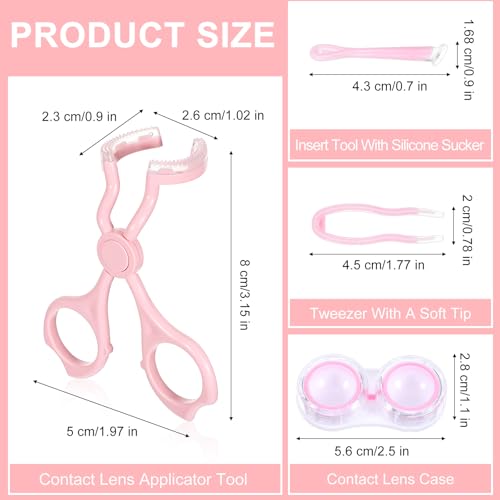 Oruola Contact Lenses Applicator Tool,Contact Lens Applicator,Contact Remover Tool for Soft Contacts Insertion Tool Set Includes Tweezers,Contact Lens Case and Contact Lens Remover Plunger Suction Cup