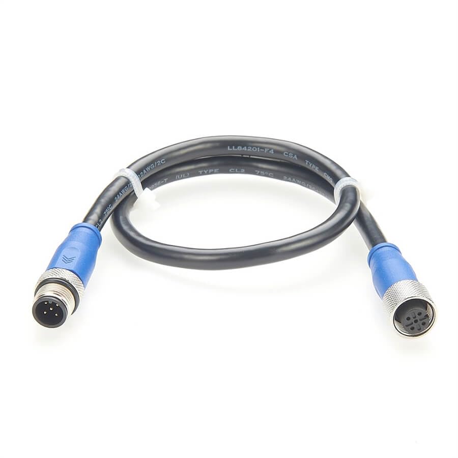 Marine NMEA 2000 Cable M12 Male 5 Pin to Female 5 Pin Cable Lenght 1 Meter for Marine Electronics Network