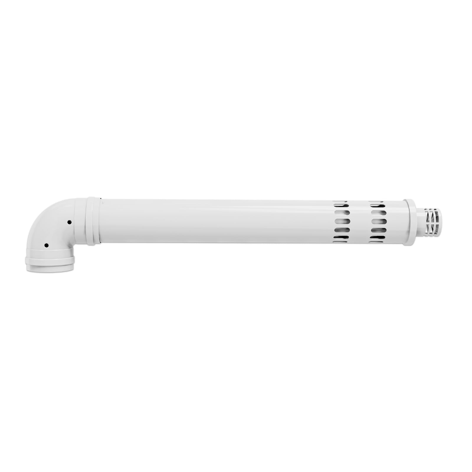 CAMPLUX Kit Coaxial Horizontal 60/100 mm para Modelo GX318 – Codo 90°, Set de Terminal de Pared, Tubo de Aluminio, Compatible con Calentador de Agua a Gas (11-14 L/min), VP90T