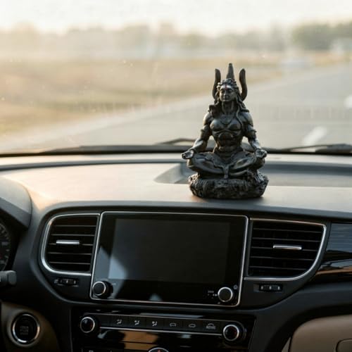 Image of VAMA Siddh Mahadev Murti | Shiva Idol for Car Dashboard, 8.89 Cm Height, Black, 3D Printed, UV Resin | Shiv Murti | Lord Shiva Idols for Car Dashboard, Home, Mandir or Gift | Adiyogi Statue for Car