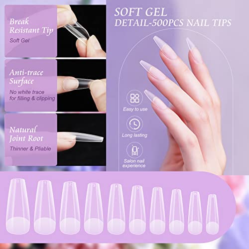 SPTHTHHPY Unghie finte con colla 8 in 1500 Pezzi