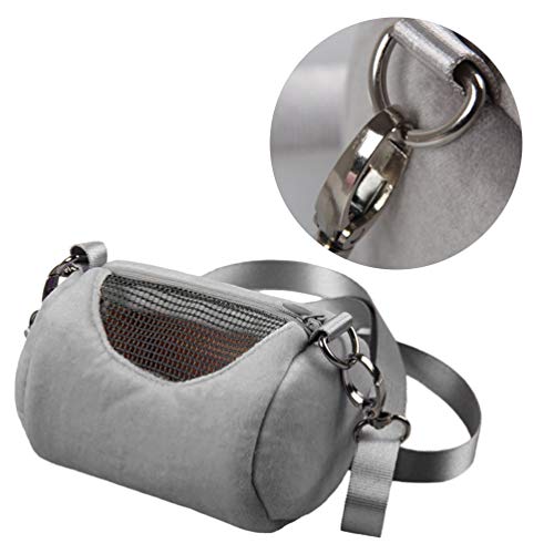 Balacoo Bolsa de transporte redonda para hamster, cinza, para viagens ao ar livre