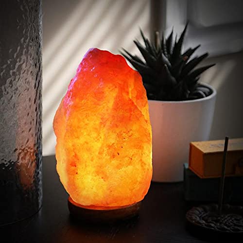 QUEENS CANVAS 1-2 Kg Himalayan Salt Lamp with Extra Bulb | Natural Crystal Glow, Handcrafted Salt Rock, Soothing Ambiance, Home Decor and Air Purifier |