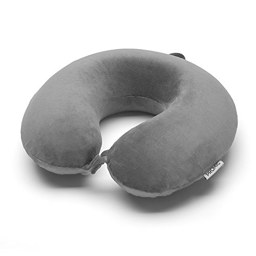 PROMIC Travel Pillow - Memory Foam Neck Roll Extreme Comfort with Plush Velvet Cover - Provides Relief and Support for…