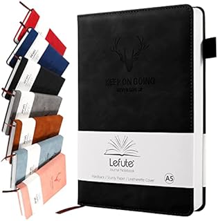 Notebook A5, Journal A5 Notebook Notepad Note Book, 360 Pages Hardcover Journal Notebooks with Pen Loop for Office School Home Business Writing & Note Taking, Black