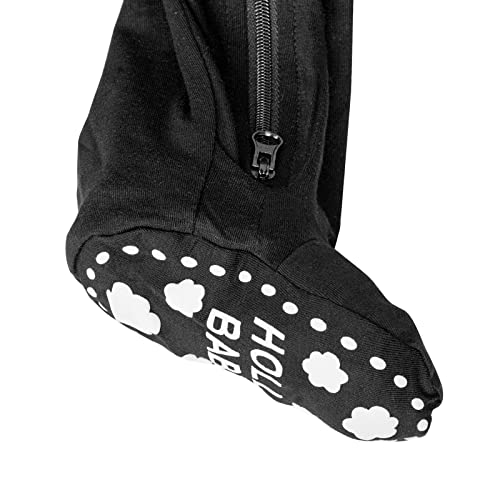 Guisby 2 Piece Footed Pajamas, Bamboo Baby Sleeper, Two Way Zipper And Mittens Outfits 0-3 Months Black-Royal Blue #TOP6