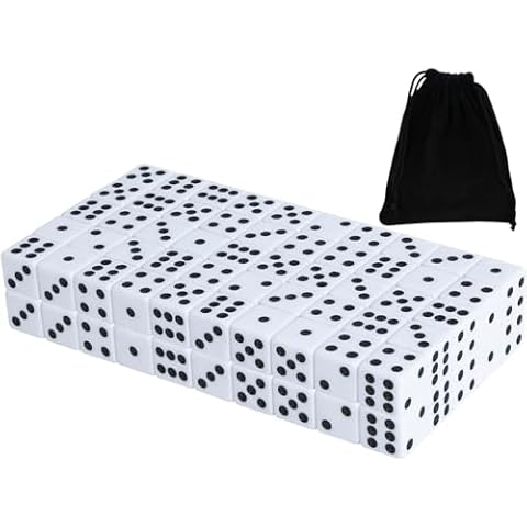 50 Pack White Dice for Board Games Cover