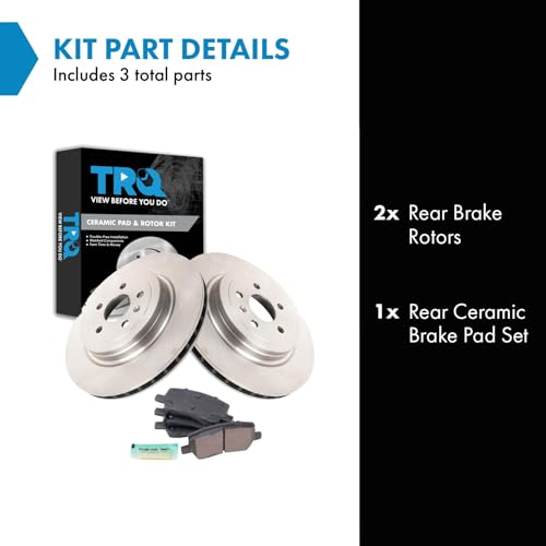 Image of TRQ Rear Brake Pad and Rotor Set Ceramic Compatible with 2016 Tesla S
