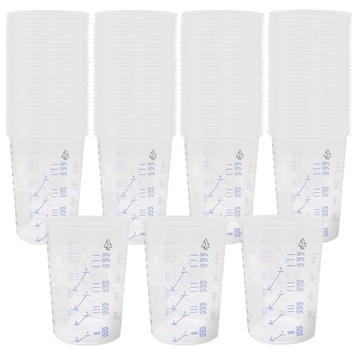 BORDEAG 50 Pièces Tasses De Mélange De Peinture, 600ml Gobelets Doseurs En Résine, Tasses À Mesurer En Plastique, Tasse À Mesurer Professionnelle Pour Liquides, Mélange De Résine, Peinture, Pigments