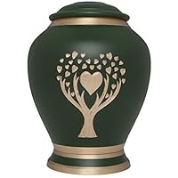 Algopix Similar Product 13 - Green Cremation Urn with Tree of Life
