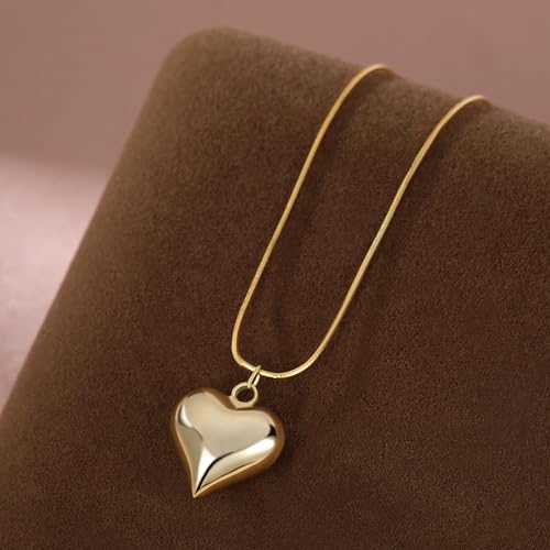 SLUYNZ 925 Sterling Silver Love Heart Choker Necklace for Women Teens Chunky Love Heart Necklace Pendant Mother's Day Necklace2